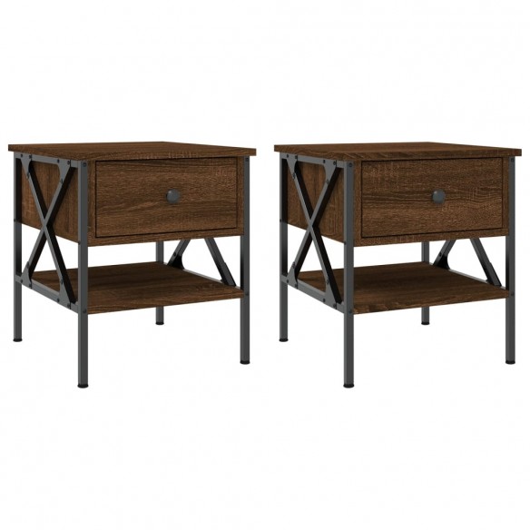 Tables de chevet 2 pcs chêne marron 40x42x45 cm bois ingénierie