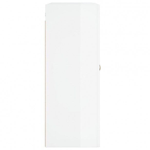 Armoires murales 2 pcs blanc brillant bois d'ingénierie