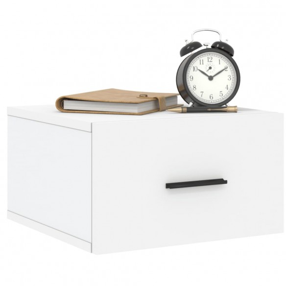 Table de chevet murale blanc 35x35x20 cm