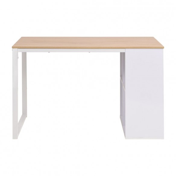 Table d'écriture 120 x 60 x 75 cm Chêne et blanc