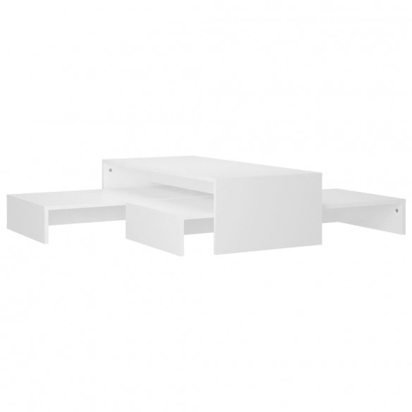 Set tables basses gigognes Blanc 100x100x26,5 cm Aggloméré