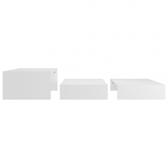 Set tables basses gigognes Blanc 100x100x26,5 cm Aggloméré