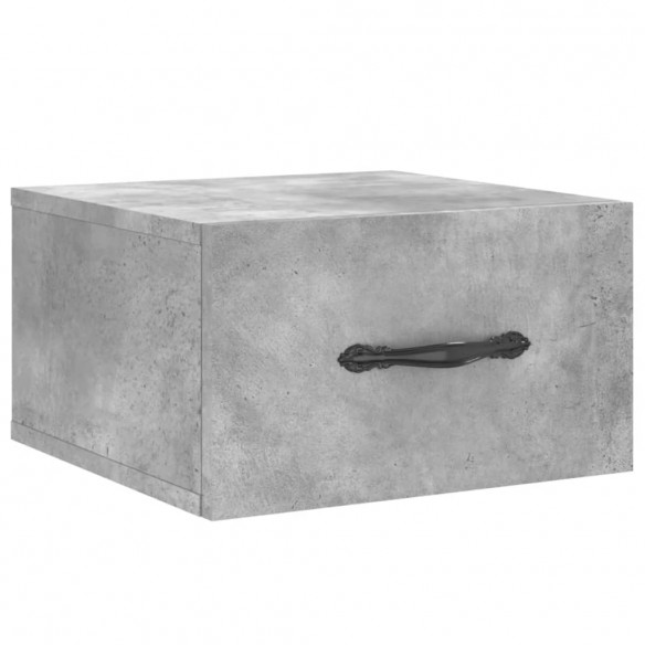 Table de chevet murale gris béton 35x35x20 cm