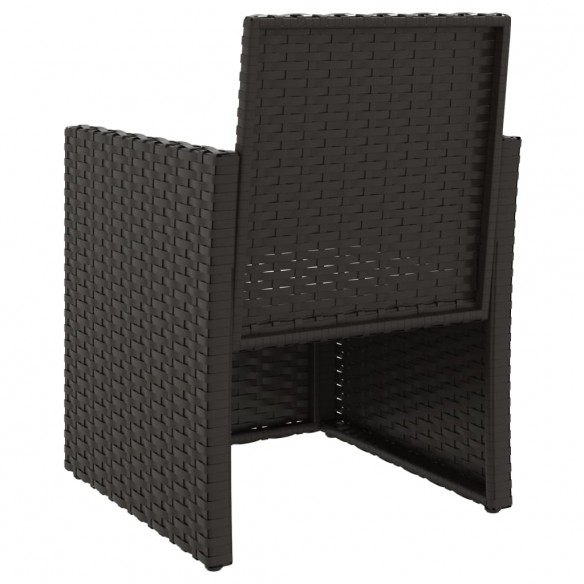 Fauteuil de jardin avec coussin Noir Résine tressée