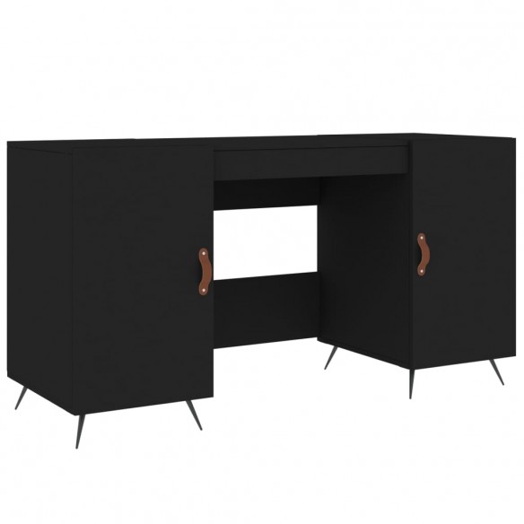 Bureau noir 140x50x75 cm bois d'ingénierie