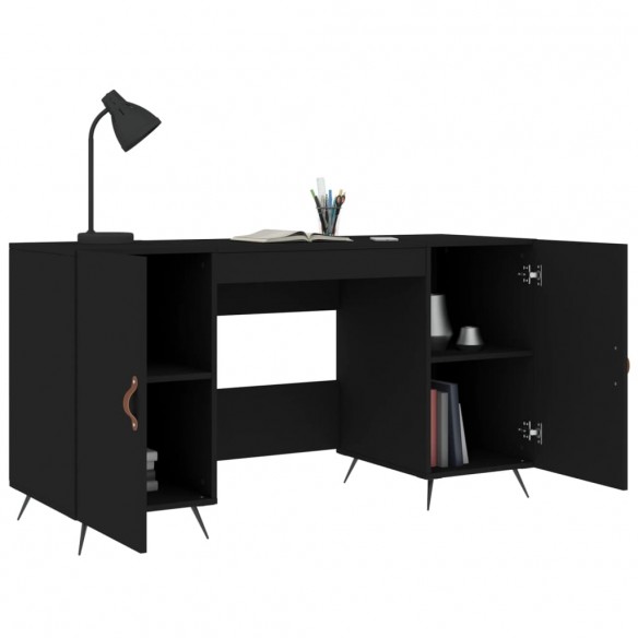 Bureau noir 140x50x75 cm bois d'ingénierie