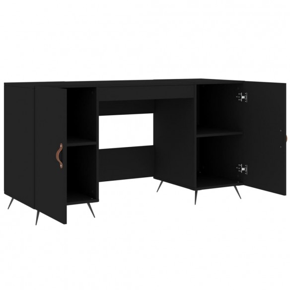 Bureau noir 140x50x75 cm bois d'ingénierie