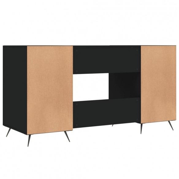 Bureau noir 140x50x75 cm bois d'ingénierie