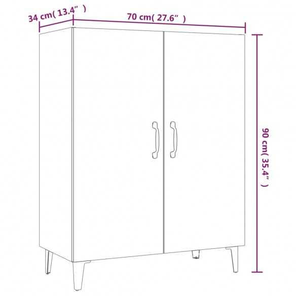 Buffet Blanc brillant 70x34x90 cm Bois d'ingénierie