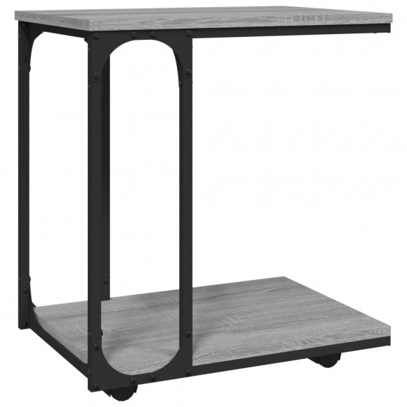 Table d'appoint à roues Sonoma gris 50x35x55,5 cm