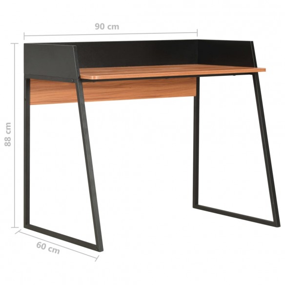 Bureau Noir et marron 90x60x88 cm