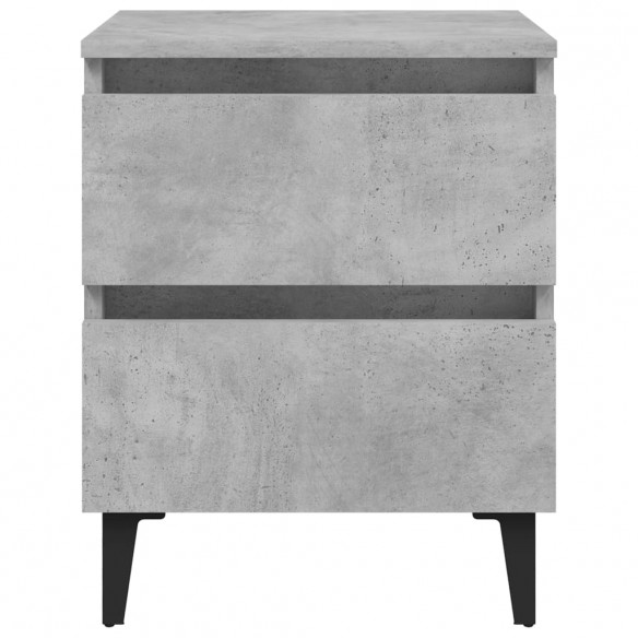 Tables de chevet 2 pcs Gris béton 40x35x50 cm Aggloméré