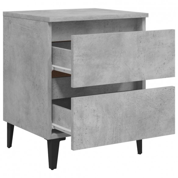 Tables de chevet 2 pcs Gris béton 40x35x50 cm Aggloméré