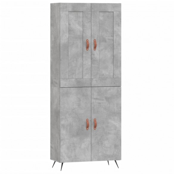 Buffet haut Gris béton 69,5x34x180 cm Bois d'ingénierie