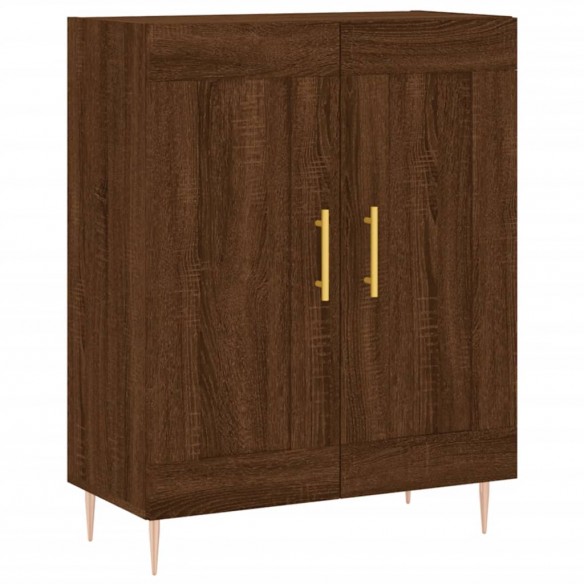 Buffet haut Chêne marron 69,5x34x180 cm Bois d'ingénierie