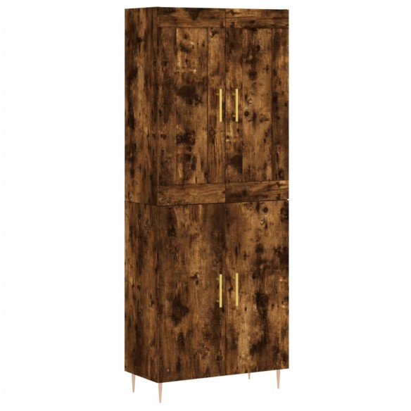 Buffet haut Chêne fumé 69,5x34x180 cm Bois d'ingénierie