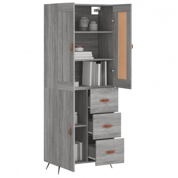 Buffet haut Sonoma gris 69,5x34x180 cm Bois d'ingénierie