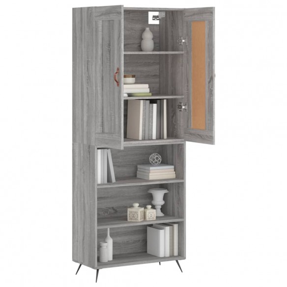 Buffet haut Sonoma gris 69,5x34x180 cm Bois d'ingénierie