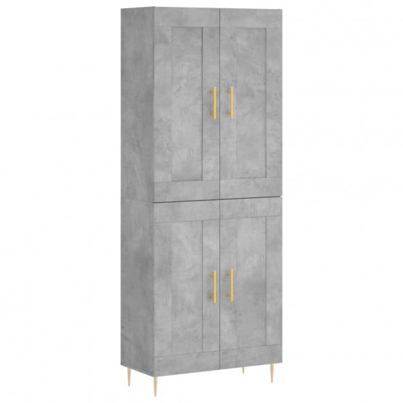 Buffet haut Gris béton 69,5x34x180 cm Bois d'ingénierie