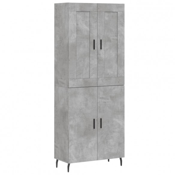 Buffet haut Gris béton 69,5x34x180 cm Bois d'ingénierie