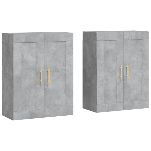 Armoires murales 2 pcs gris béton bois d'ingénierie