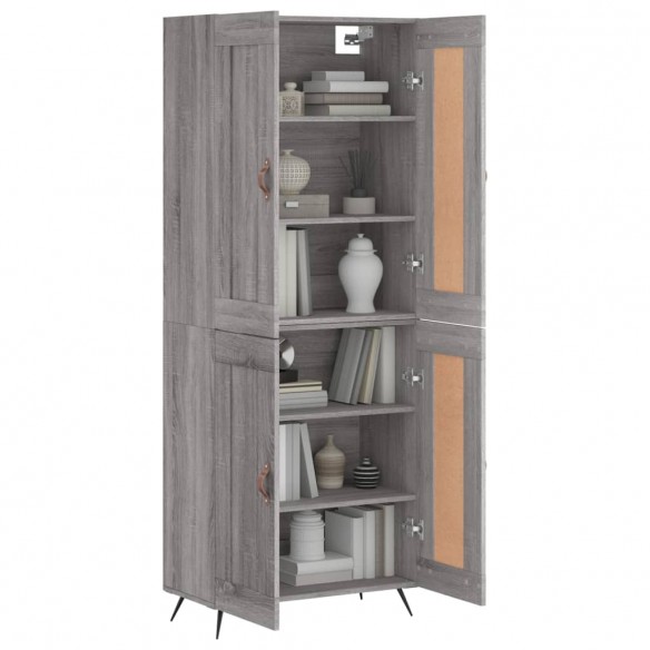 Buffet haut Sonoma gris 69,5x34x180 cm Bois d'ingénierie