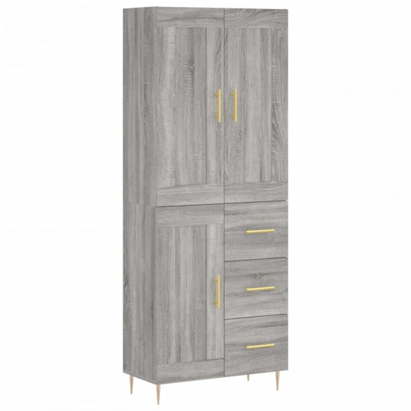 Buffet haut Sonoma gris 69,5x34x180 cm Bois d'ingénierie