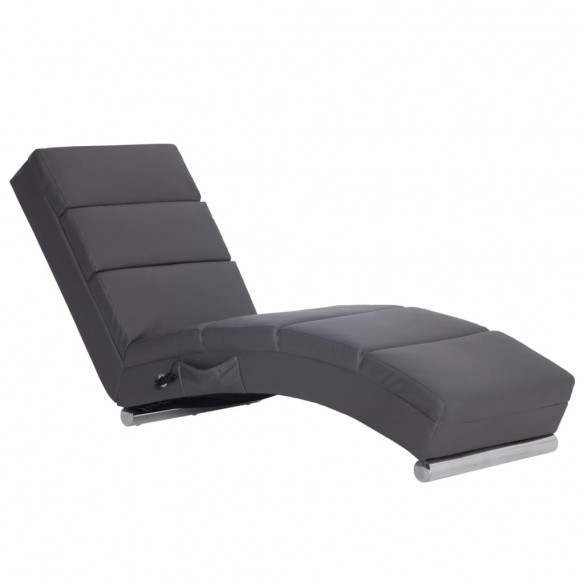 Chaise longue de massage Gris Similicuir