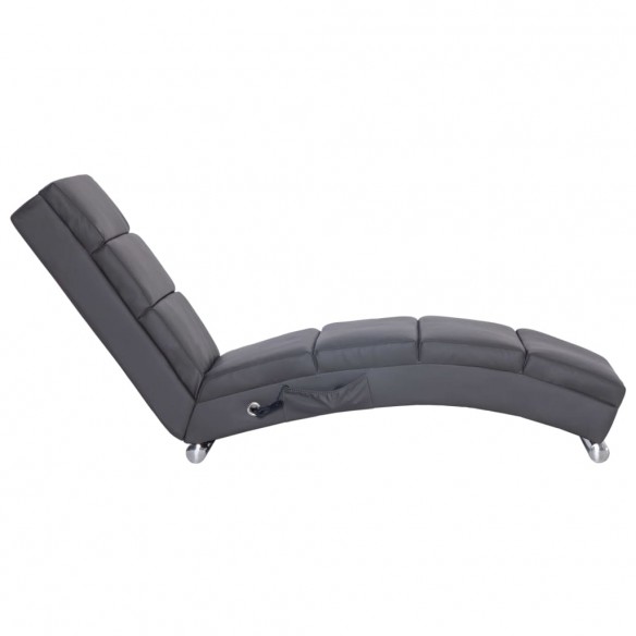 Chaise longue de massage Gris Similicuir