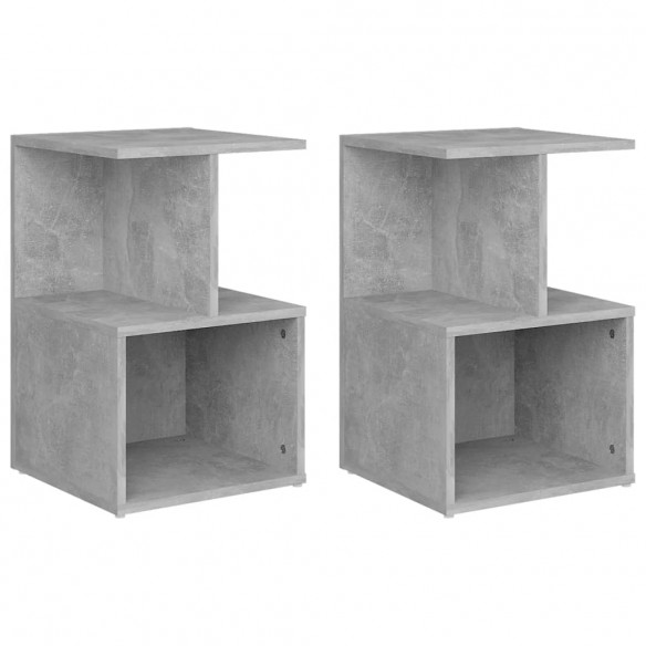 Tables de chevet 2 pcs Gris béton 35x35x55 cm Aggloméré