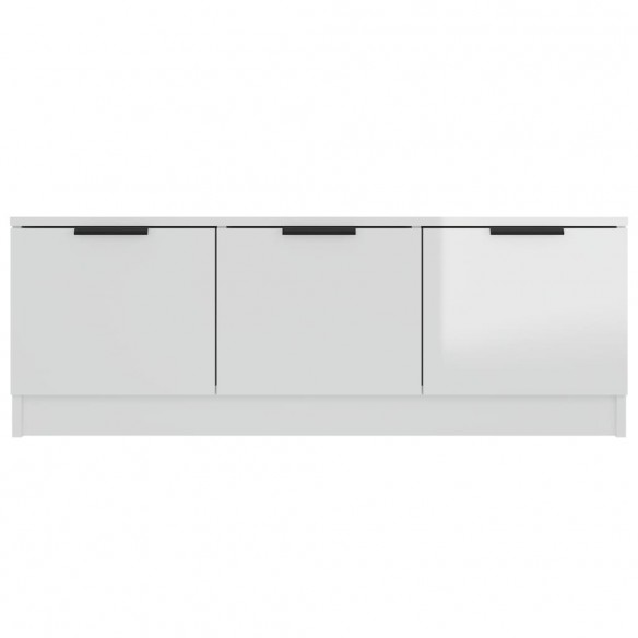 Meuble TV Blanc brillant 102x35x36,5 cm Bois d'ingénierie