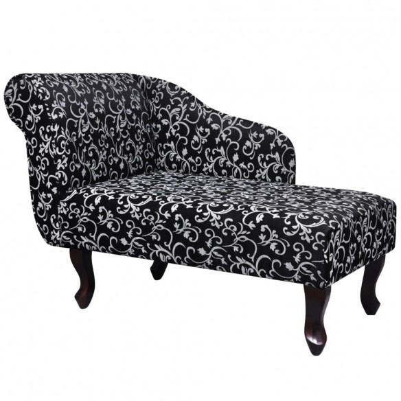 Chaise longue Noir et blanc Tissu