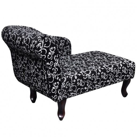 Chaise longue Noir et blanc Tissu