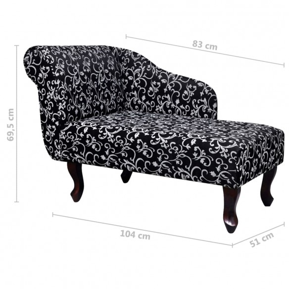 Chaise longue Noir et blanc Tissu