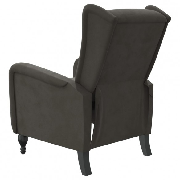 Fauteuil de massage inclinable gris foncé velours