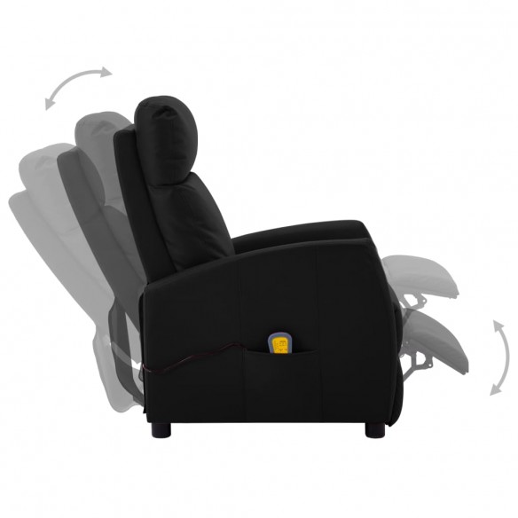 Fauteuil électrique de massage Noir Similicuir