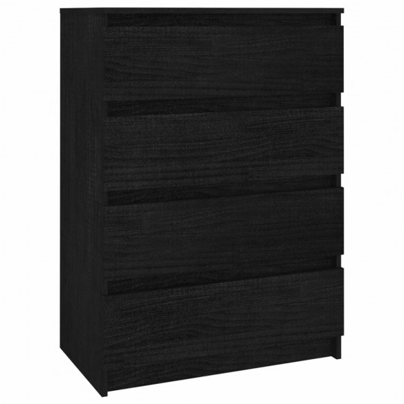 Armoire d'appoint Noir 60x36x84 cm Bois de pin massif