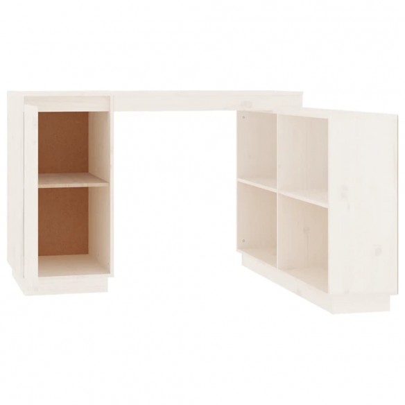 Bureau Blanc 110x50x75 cm Bois massif de pin