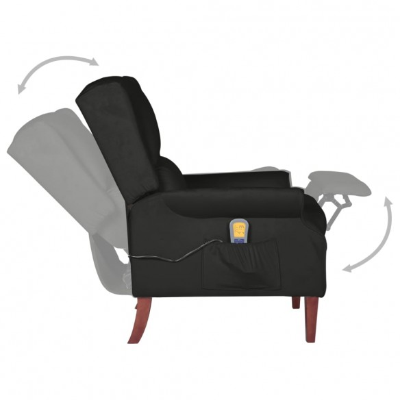 Fauteuil de massage inclinable Noir Velours