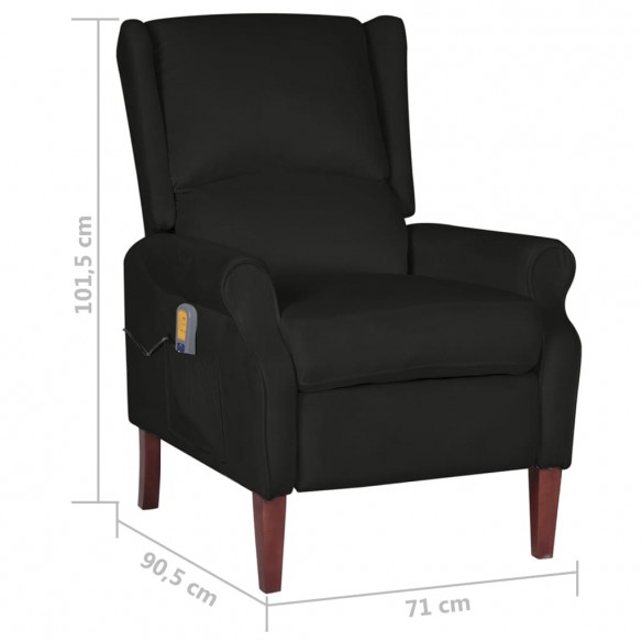 Fauteuil de massage inclinable Noir Velours