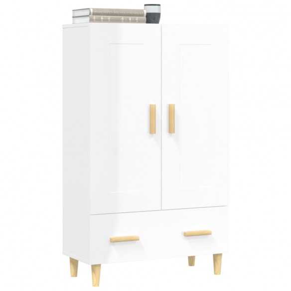 Buffet Blanc brillant 70x31x115 cm Bois d'ingénierie