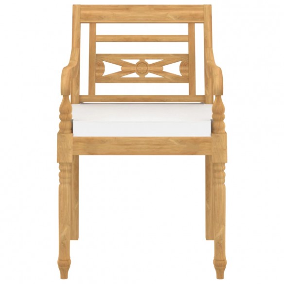 Chaises Batavia 4 pcs avec coussins Bois de teck solide