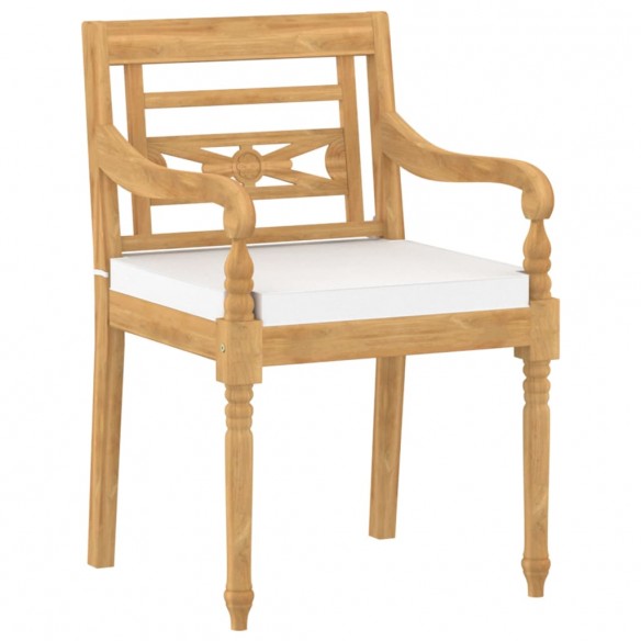 Chaises Batavia 8 pcs avec coussins Bois de teck solide