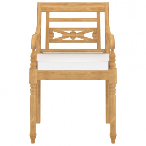 Chaises Batavia 8 pcs avec coussins Bois de teck solide