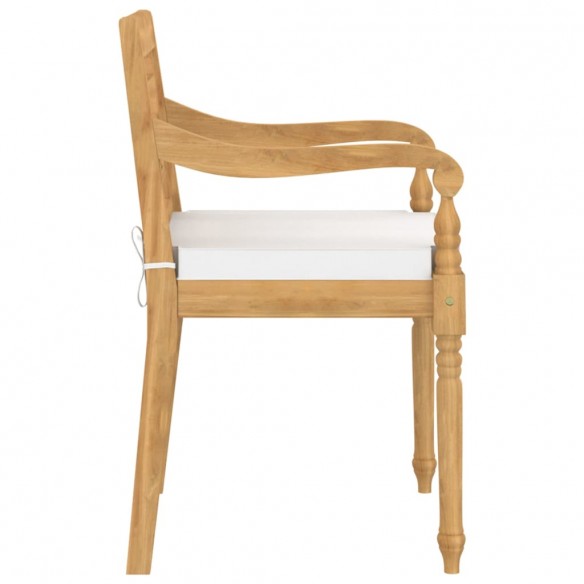 Chaises Batavia 8 pcs avec coussins Bois de teck solide