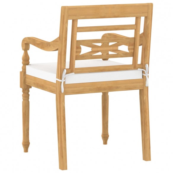 Chaises Batavia 8 pcs avec coussins Bois de teck solide