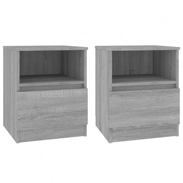 Tables de chevet 2 pcs sonoma gris 40x40x50cm bois d'ingénierie