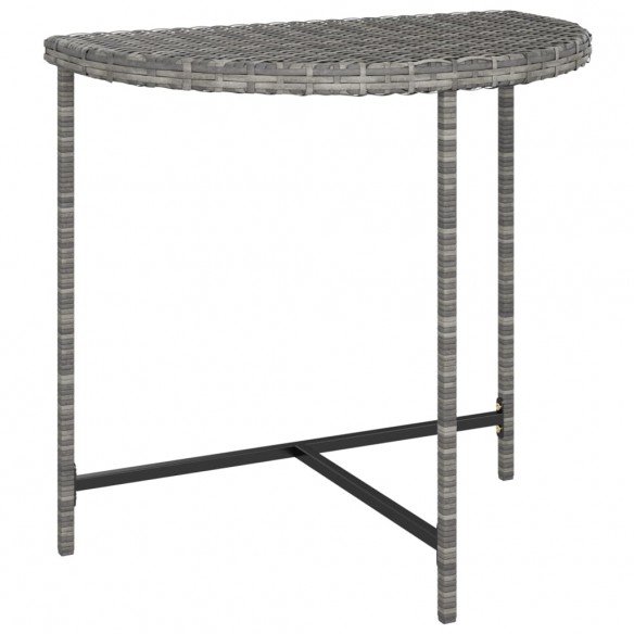 Table de jardin Gris 80x50x75 cm Résine tressée