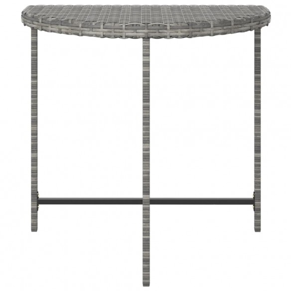 Table de jardin Gris 80x50x75 cm Résine tressée