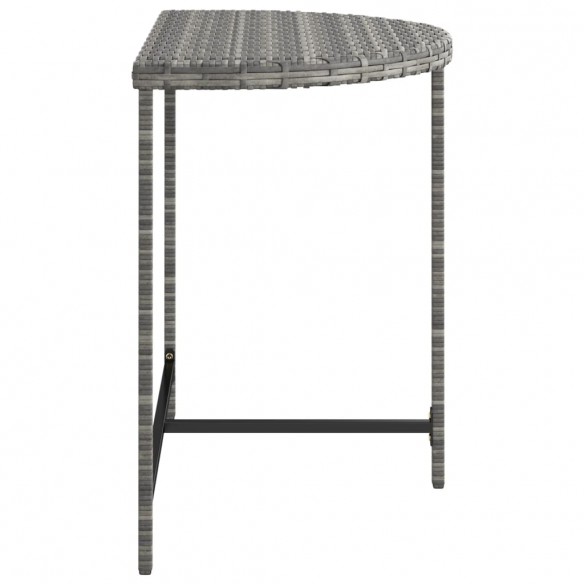 Table de jardin Gris 80x50x75 cm Résine tressée